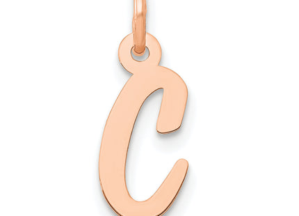 14k Rose Gold Small Script Letter Initial Charm