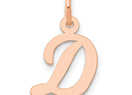 14k Rose Gold Small Script Letter Initial Charm
