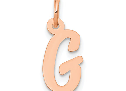 14k Rose Gold Small Script Letter Initial Charm