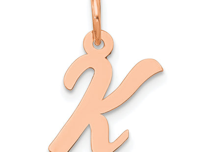14k Rose Gold Small Script Letter Initial Charm