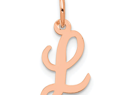 14k Rose Gold Small Script Letter Initial Charm