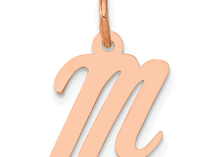 14k Rose Gold Small Script Letter Initial Charm