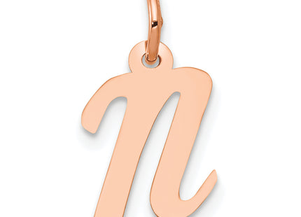 14k Rose Gold Small Script Letter Initial Charm