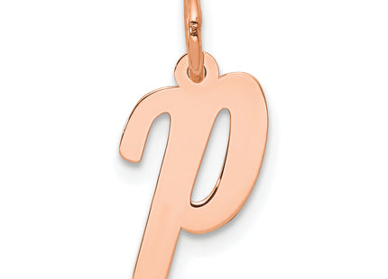 14k Rose Gold Small Script Letter Initial Charm