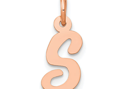 14k Rose Gold Small Script Letter Initial Charm