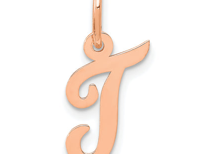 14k Rose Gold Small Script Letter Initial Charm
