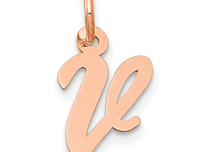 14k Rose Gold Small Script Letter Initial Charm