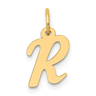 14k Small Script Letter R Initial Charm (Style YC658R)