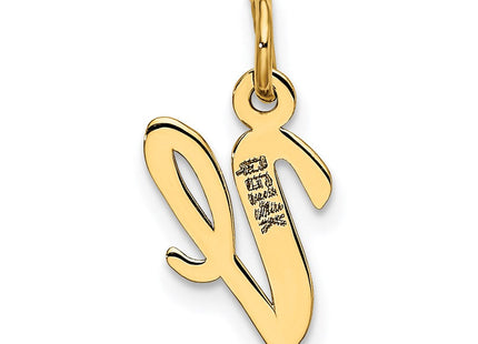 14k Small Script Letter V Initial Charm (Style YC658V)