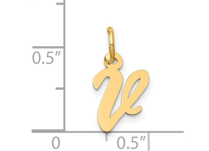 14k Small Script Letter V Initial Charm (Style YC658V)