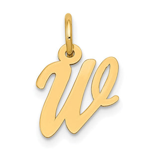 14k Small Script Letter W Initial Charm (Style YC658W)