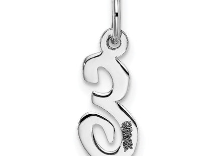 14k White Gold Small Script Letter E Initial Charm (Style YC659E)