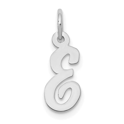 14K White Gold Small Script Letter Initial Charm (Standard)