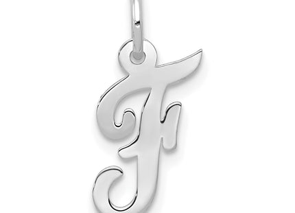 14k White Gold Small Script Letter Initial Charm (Standard)