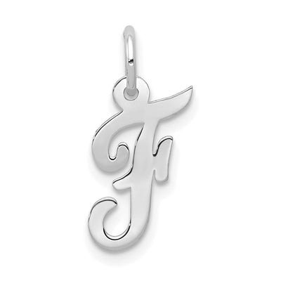 14K White Gold Small Script Letter Initial Charm (Standard)
