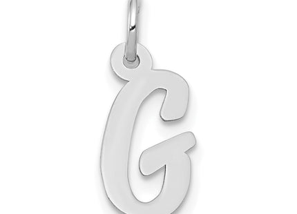 14k White Gold Small Script Letter Initial Charm (Standard)