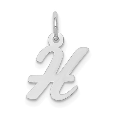 14K White Gold Small Script Letter Initial Charm (Standard)