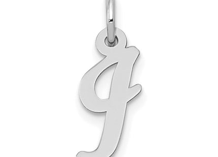 14k White Gold Small Script Letter I Initial Charm (Style YC659I)