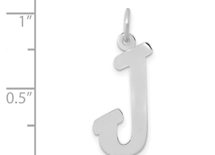 14k White Gold Small Script Letter J Initial Charm (Style YC659J)