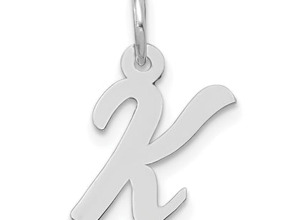 14k White Gold Small Script Letter Initial Charm (Standard)