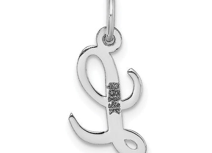 14k White Gold Small Script Letter L Initial Charm (Style YC659L)