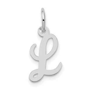 14k White Gold Small Script Letter L Initial Charm (Style YC659L)