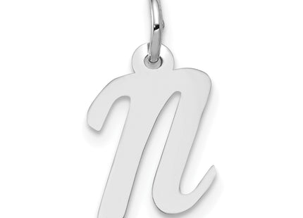 14k White Gold Small Script Letter Initial Charm (Standard)