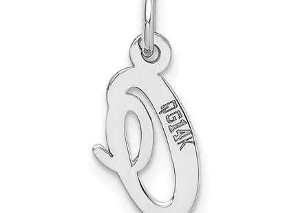 14k White Gold Small Script Letter O Initial Charm (Style YC659O)