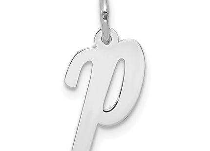 14k White Gold Small Script Letter Initial Charm (Standard)