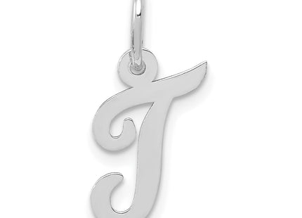 14k White Gold Small Script Letter Initial Charm (Standard)