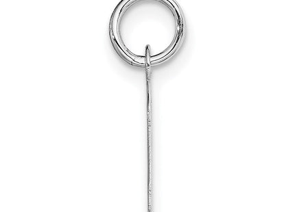 14k White Gold Small Script Letter V Initial Charm (Style YC659V)