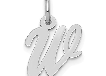 14k White Gold Small Script Letter Initial Charm (Standard)