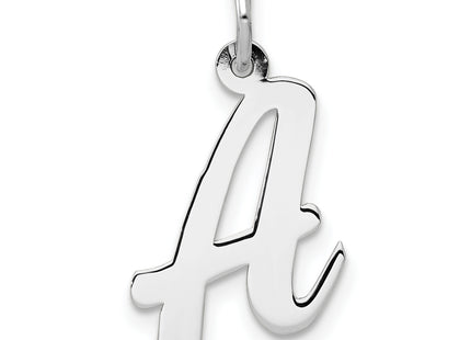 14k White Gold Medium Script Letter Initial Charm