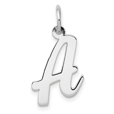 14K White Gold Medium Script Letter Initial Charm