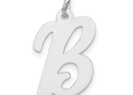 14k White Gold Medium Script Letter Initial Charm