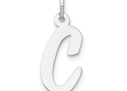 14k White Gold Medium Script Letter Initial Charm