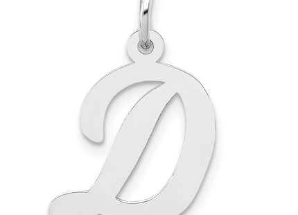 14k White Gold Medium Script Letter Initial Charm