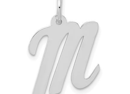14k White Gold Medium Script Letter Initial Charm