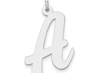 14k White Gold Large Script Letter Initial Charm