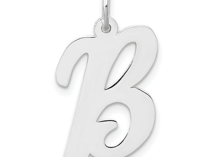 14k White Gold Large Script Letter Initial Charm