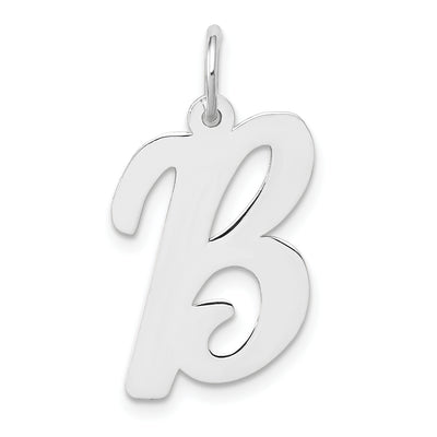 14K White Gold Large Script Letter Initial Charm