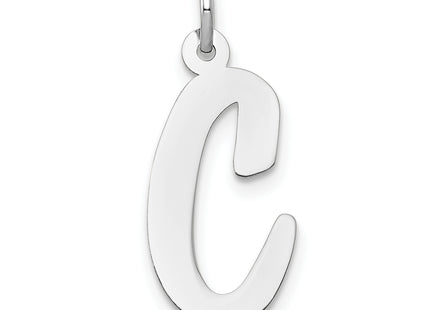 14k White Gold Large Script Letter Initial Charm