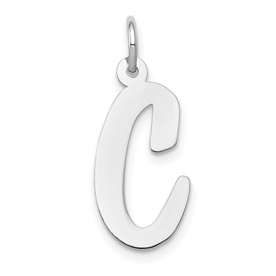 14K White Gold Large Script Letter Initial Charm