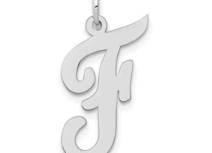 14k White Gold Large Script Letter Initial Charm