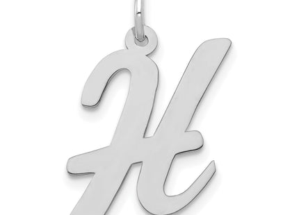 14k White Gold Large Script Letter Initial Charm