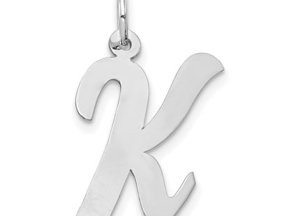 14k White Gold Large Script Letter Initial Charm