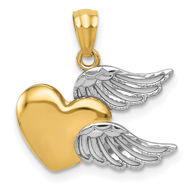 14k Yellow & Rhodium Pendants Style YC789 - Classique Jewelry Inc.