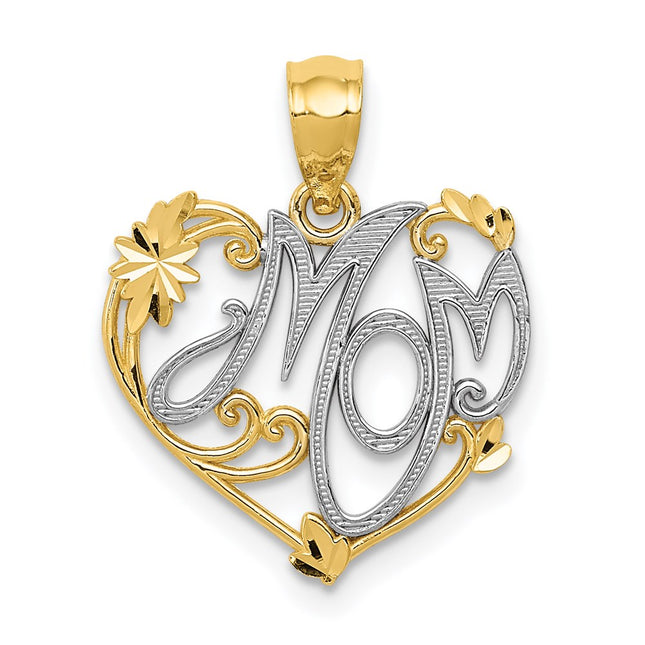 14k Yellow & Rhodium Pendants Style YC796 - Classique Jewelry Inc.