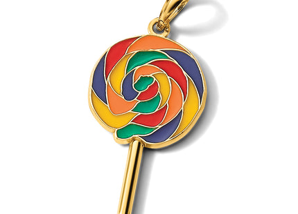 14k 3D Enameled Lollipop Pendant