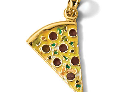 14k Enameled Pizza Slice Pendant